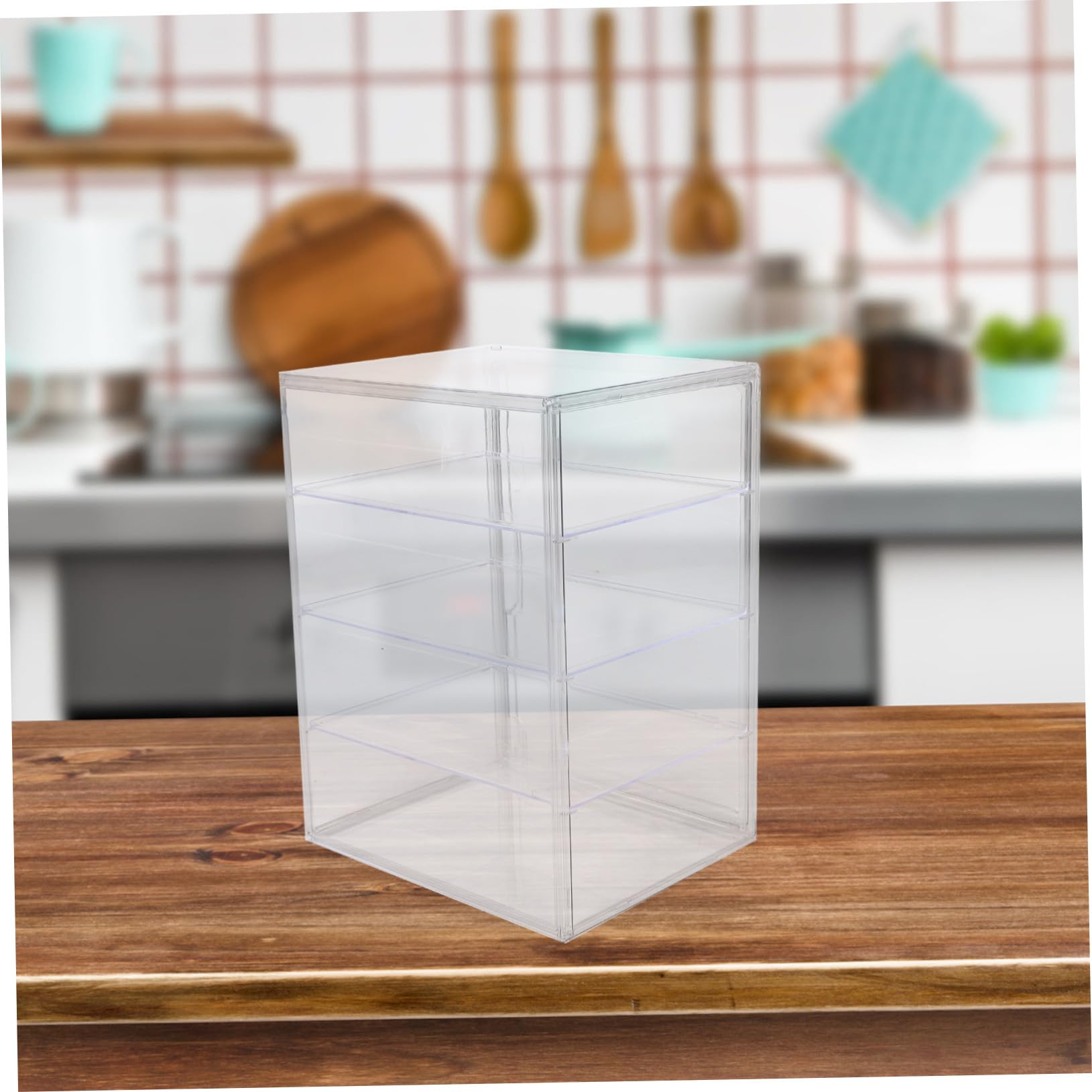 Hohopeti Vitrina de Pan Ajustable para Encimera Caja Transparente para Almacenar y Exhibir Pasteles Pan Magdalenas y Bollos Gabinete Resistente y Fácil de Limpiar para Cocina y Repostería