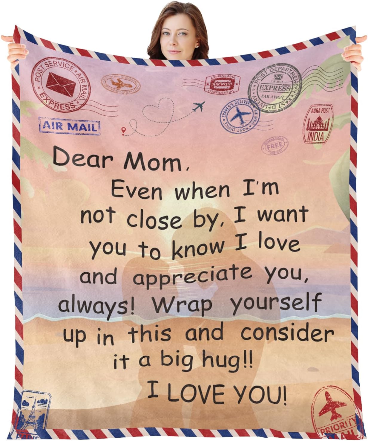 Throw Blankets Gifts for Mom - Birthday for Mom Blankets from Daughter Son Mama Mother Gifts for Christmas Mother's Day Flannel Throw Blanket for Home Sofa Couch 60 x 50 Inches