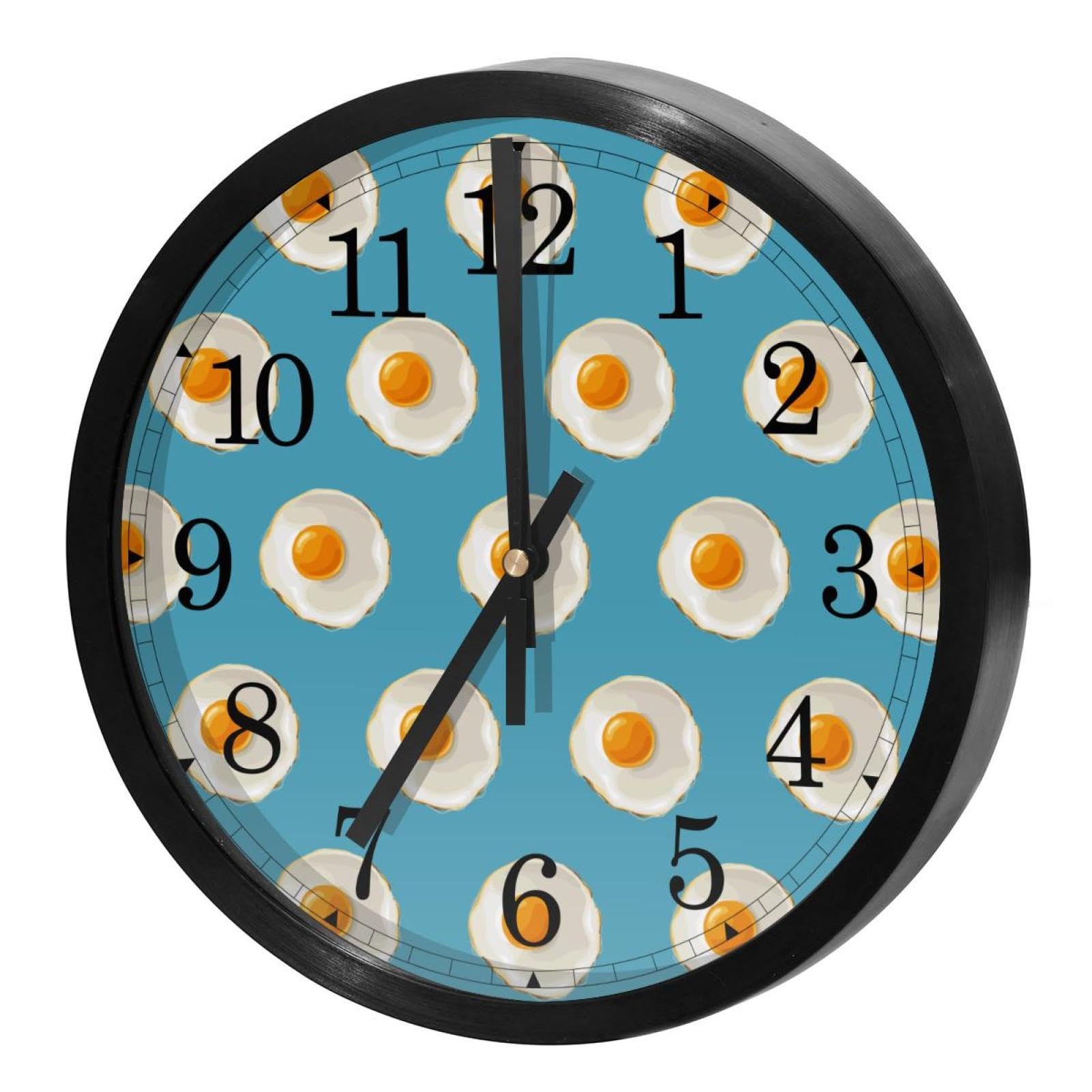 Horloge murale ronde à quartz fond bleu au design soigné et au mécanisme de haute précision