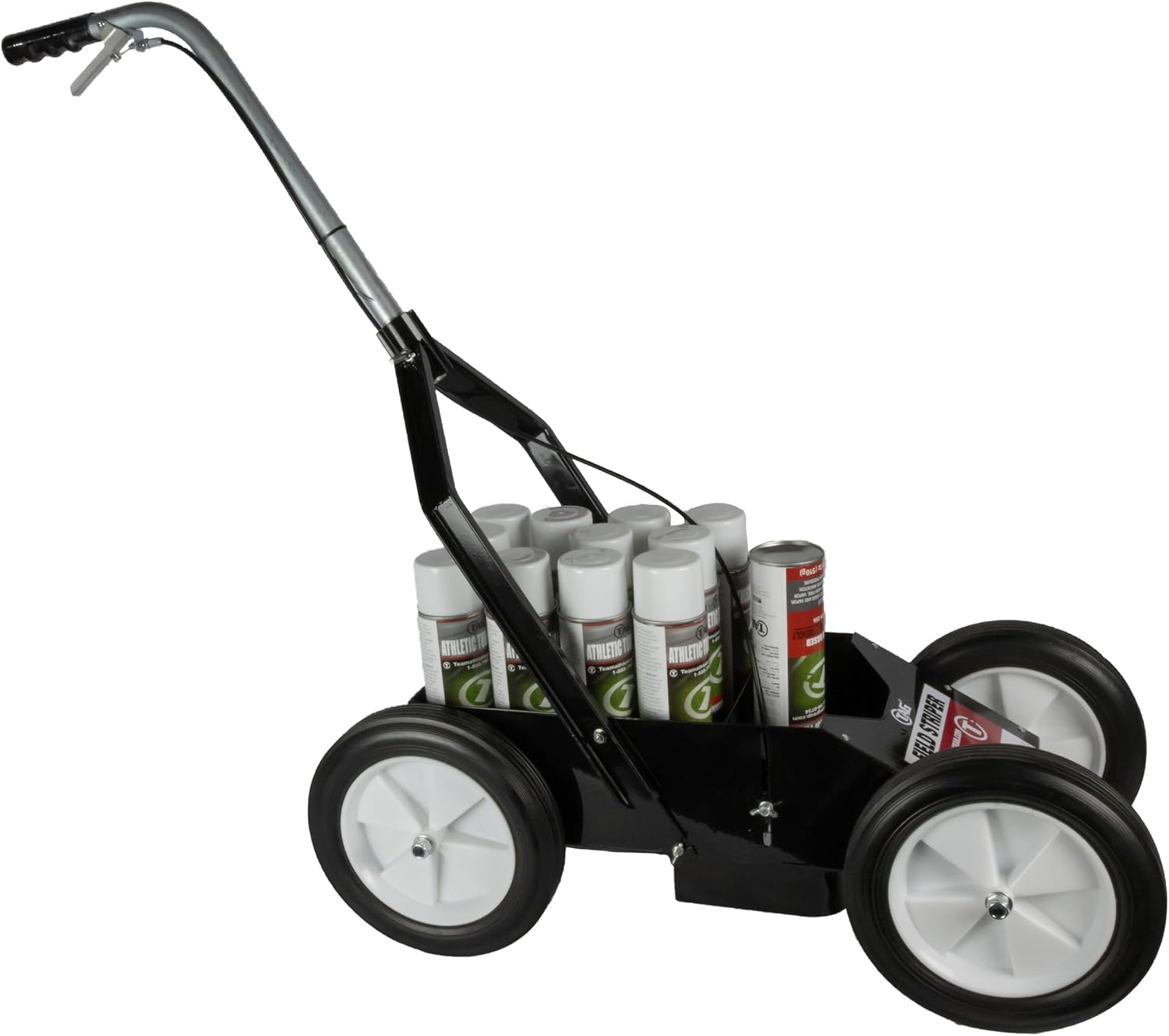 TAG Field Striper for Athletic Fields with 10-inch Wheels, Stripes 2 to 4-inch Wide Lines, Holds 12 Cans. Heavy Duty Construction.
