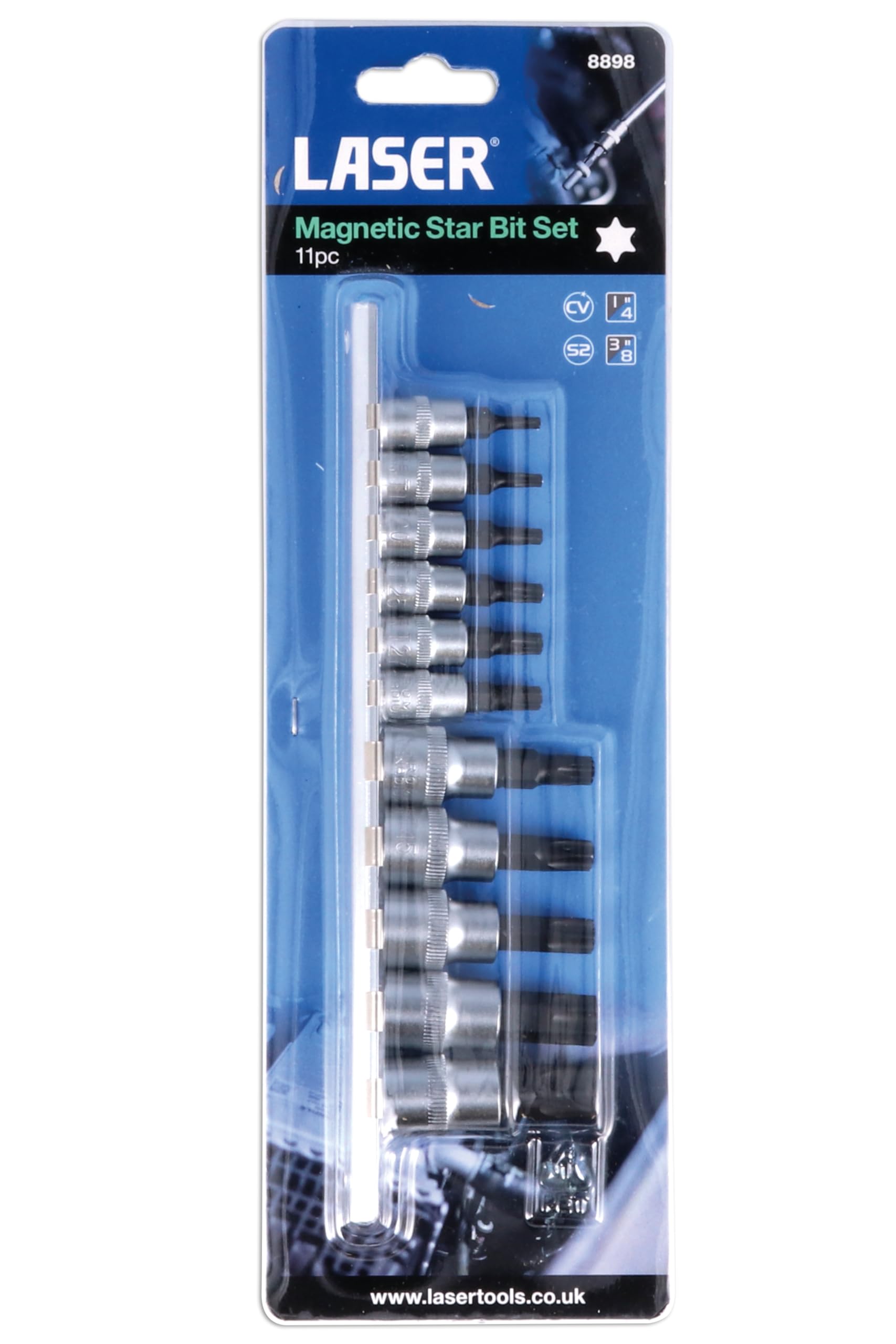 LASER TOOLS 8898 Schrauberbit-Satz silber