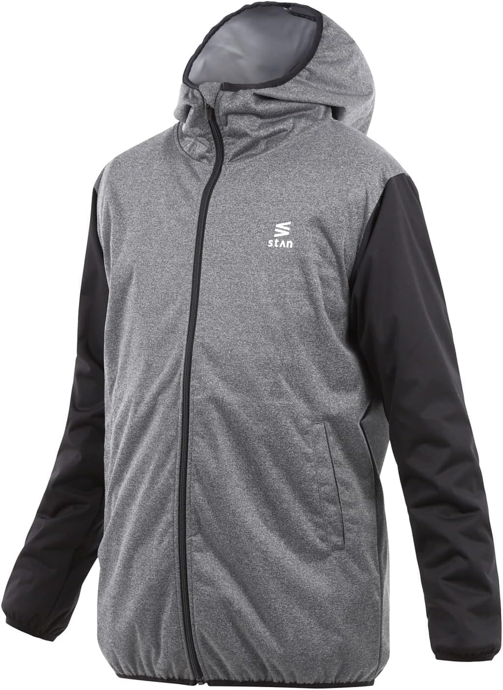 [ＳｔＡｎ] 【発汗力.1】 サウナスーツ メンズ レディース ダイエットウェア 男女兼用 上下セット［フルジップ］ (ブラックグレ