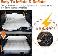 Vista 4 de Colchón de aire SUV de 65 pulgadas para maletero de SUV, colchón inflable ultra grueso de 10 pulgadas para SUV, colchón de aire SUV cama