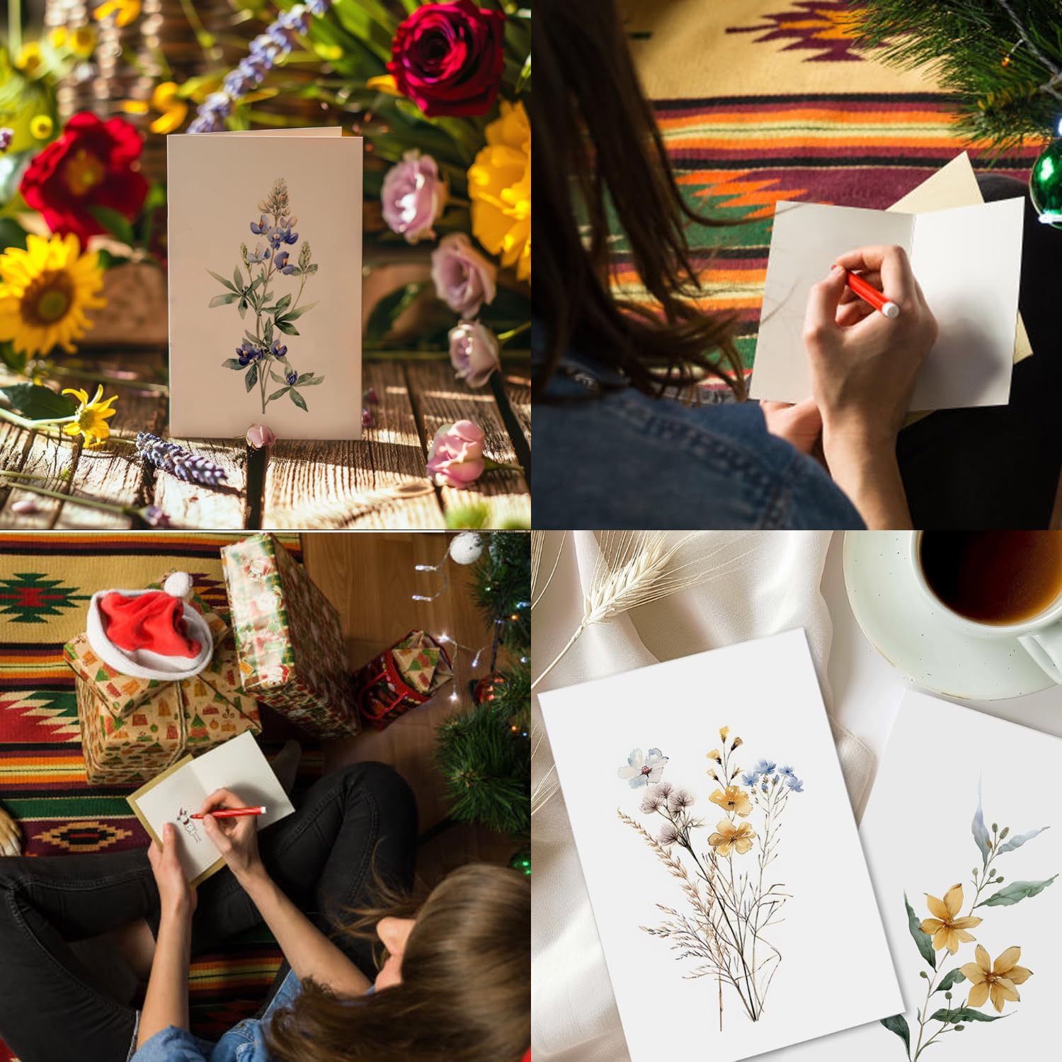 Blank Note Cards,Blank Cards and Envelopes 4x6”,Set of 20 Floral Design Blank Greeting Cards with Envelopes and Stickers for All Occasions - Image 6