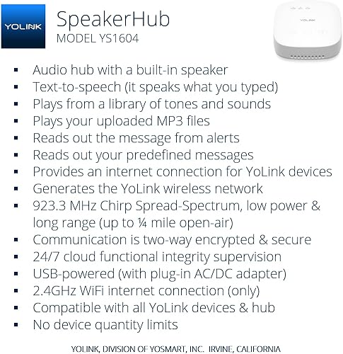 Vista 19 de YoLink Hub, 1/4 de milla de alcance súper largo de alcance inteligente LoRa habilitado para puente de automatización del hogar inteligente sistema