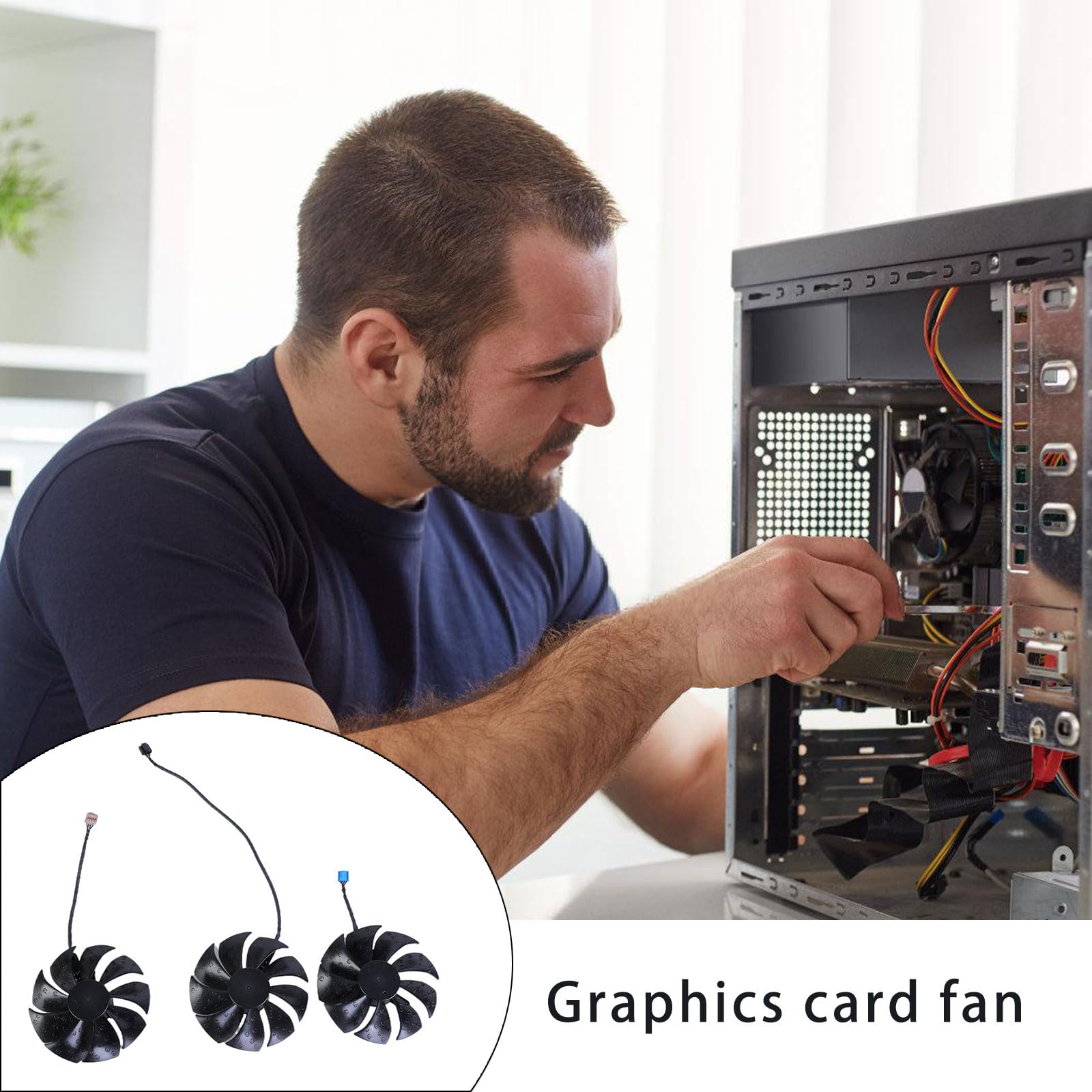 QIEIEI PLD09220S12H Fan,87mm 4PIN PLD09220S12H DC12V 0.55A GPU Fan for RTX3070 3080TI 3090 FTW3 Graphics Card Cooling Fan