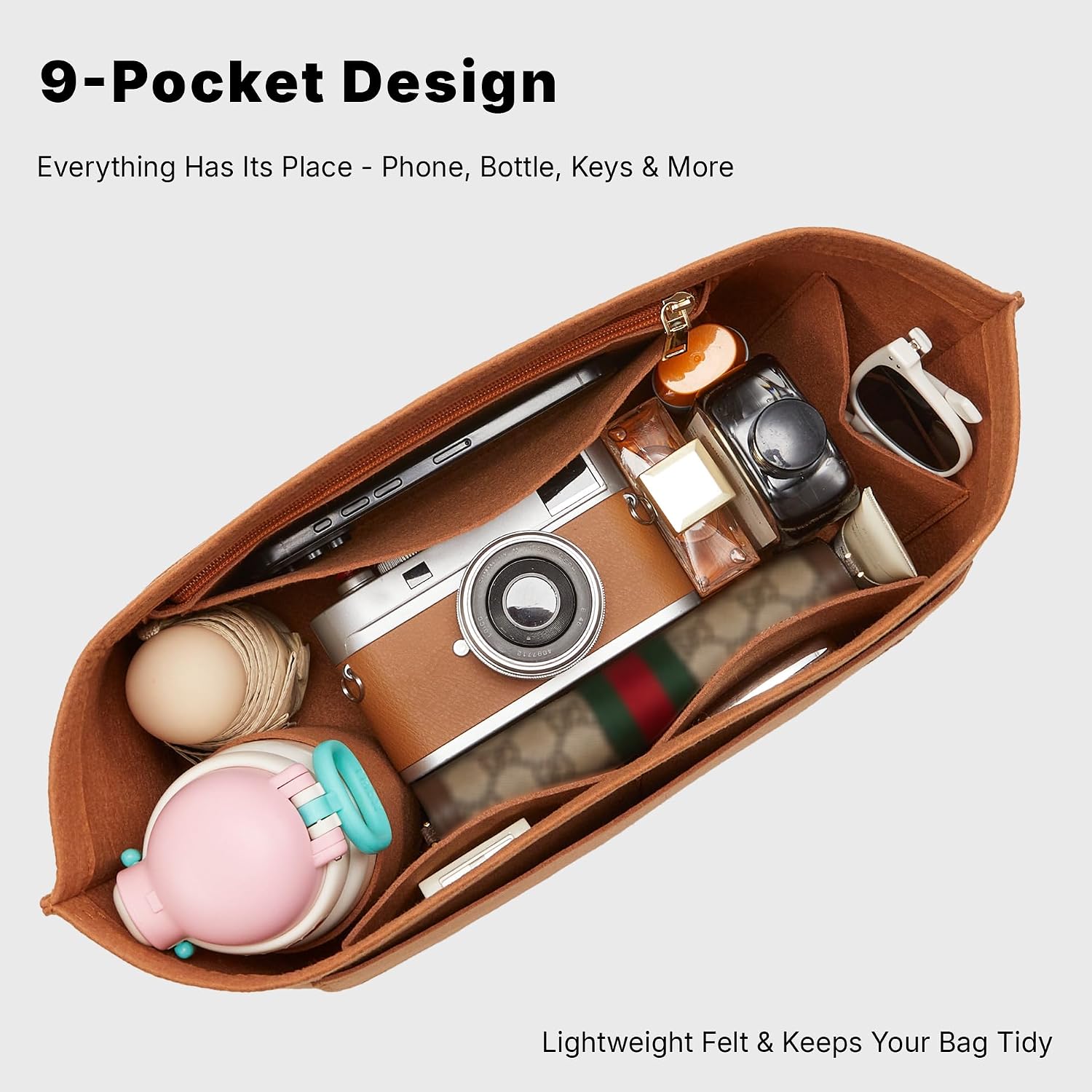 Purse Organizer Insert for Longchamp S, Felt Anti-Sag image 3