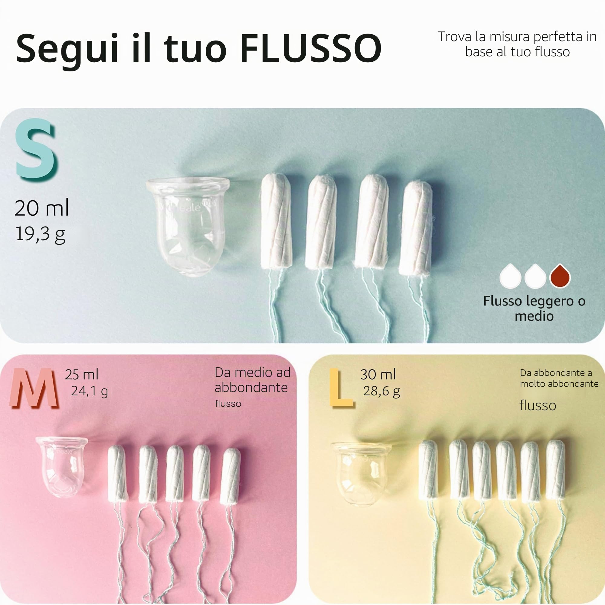 La Cup Luneale - coppetta mestruale - design ergonomico esclusivo creato con ostetriche - fabbricazione francese - 100% silicone medico al platino (S - Flusso leggero/medio)