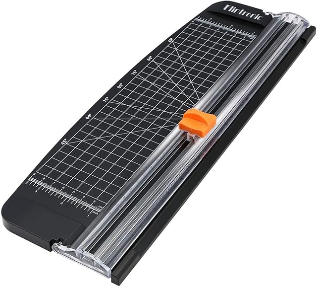 flintronic A4 Paper Cutter, 38CM Paper Trimmer Portable Guillotine, Scrapbooking Tool with Automatic Security Safeguard for Craft Paper, Coupon, Label and Cardstock
