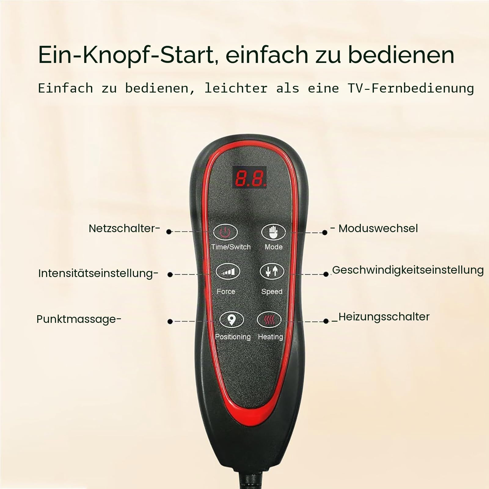 Home Ganzkörper Beheizte Massagematte - 10 Vibrationsmotoren & 2 Heizzonen für Nacken, Rücken, Schultern, Lendenwirbelsäule & Waden | Massage-Matratzenauflage zur Muskelentspannung