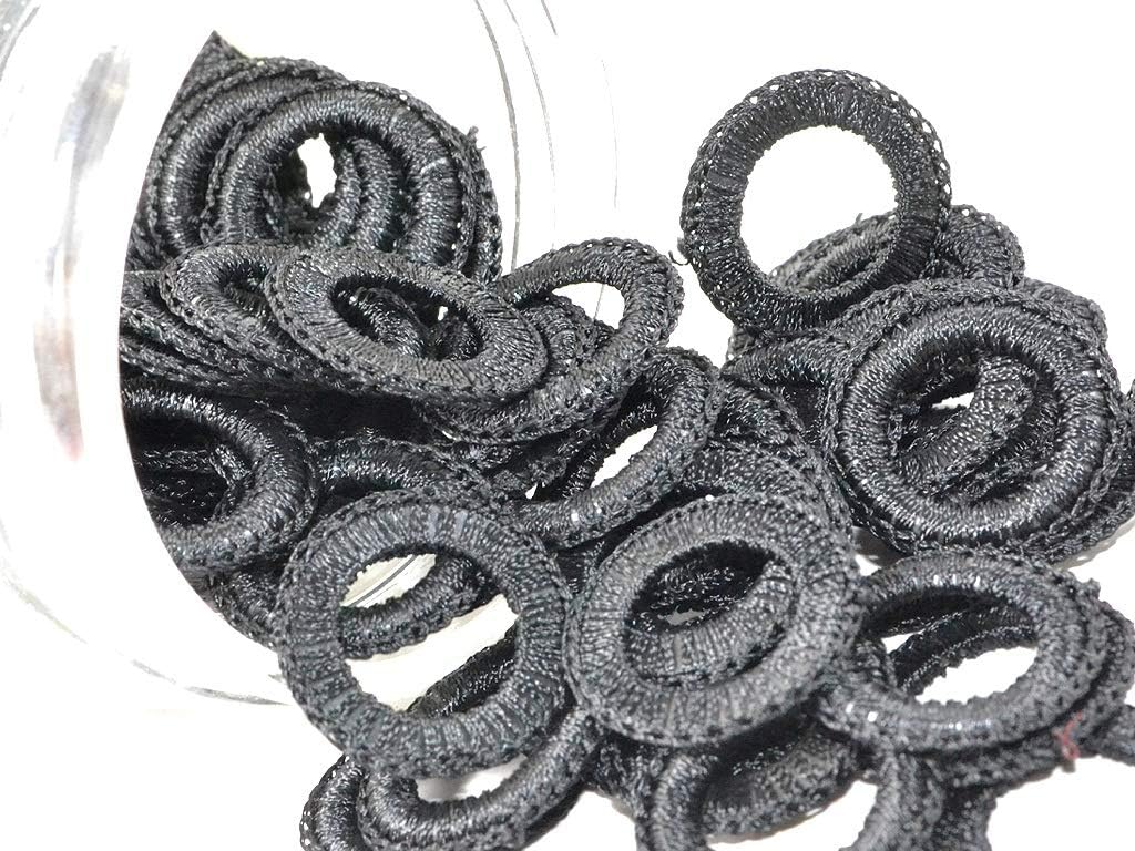 The Design Cart 500pcs (15mm) Black Crochet Thread Rings for Craft Purpose | Round Thread Crochet Ring Black.