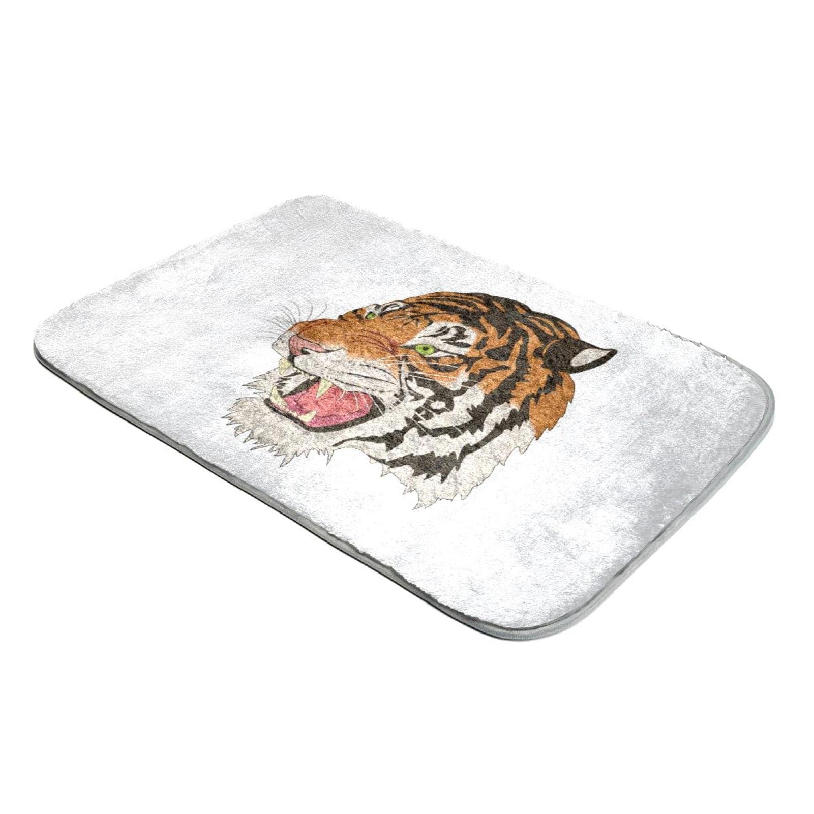 Tapis fausse fourrure tigre ultra doux et antidérapant pour chambre