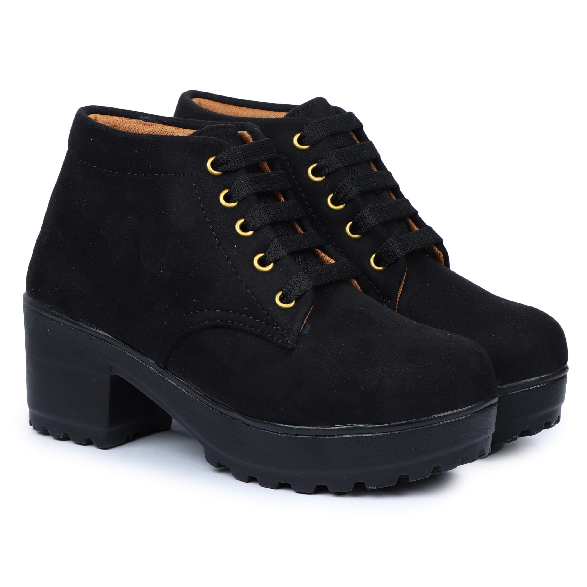 HimQuen Boot Casual Outdoor High Heel Ankle for Women & Girls Size 38 - Black (B08QYMZC2Q) Amazon Price History, Amazon Price Tracker