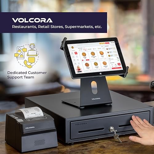 Miniatura 38 de Volcora Cajón de caja registradora manual de 13 pulgadas para sistema de punto de venta (POS), hasta 4 billetes y 5 ranuras para monedas, cerradura