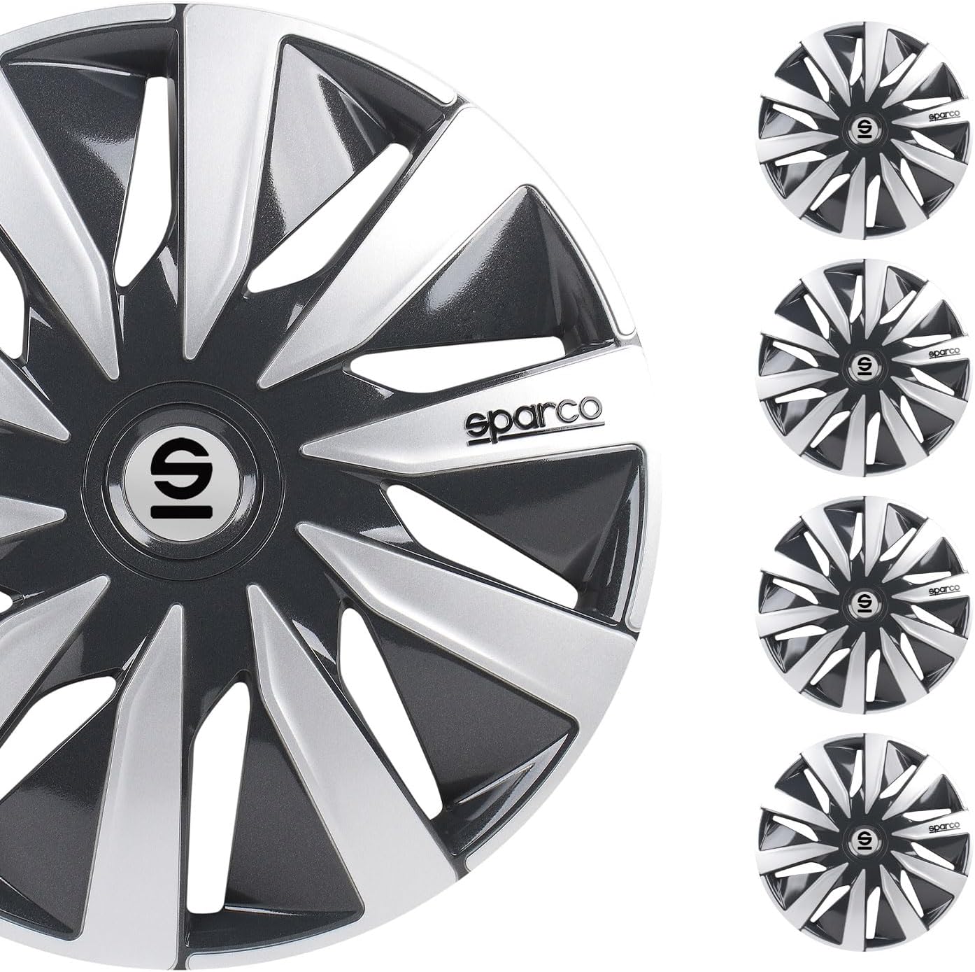 Sparco SPC1691GRSV Set Wheel Covers Lazio 16-inch Grey/Silver