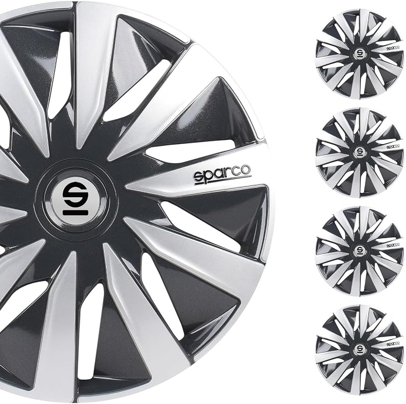 Sparco SPC1691GRSV Set Wheel Covers Lazio 16-inch Grey/Silver