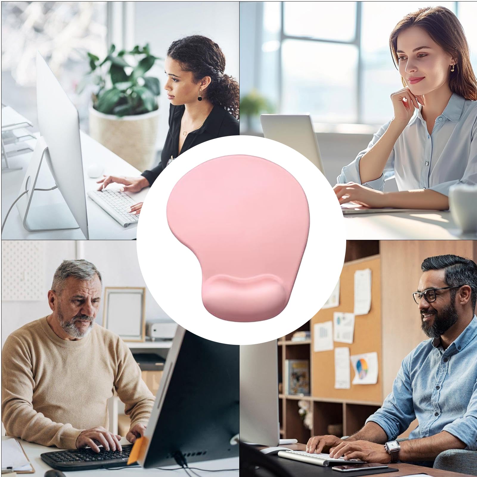 Tappetino Mouse con Appoggiapolsi Supporto Ergonomico Antiscivolo per Polso | Tappetino per Computer Unisex Adulti per Ufficio Casa Computer Portatile Lavoro Studio