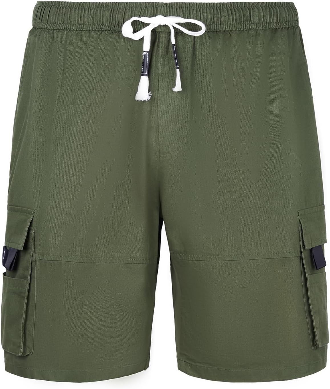 Wirltte Mens Casual Shorts Elastic Waist Cargo Shorts Causal Work Shorts with 6 Pockets