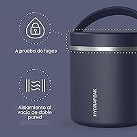 Vista 2 de Hydrapeak Tarro de comida de acero inoxidable con aislamiento al vacío de 25 onzas para comida caliente y fría, recipiente de boca ancha a prueba