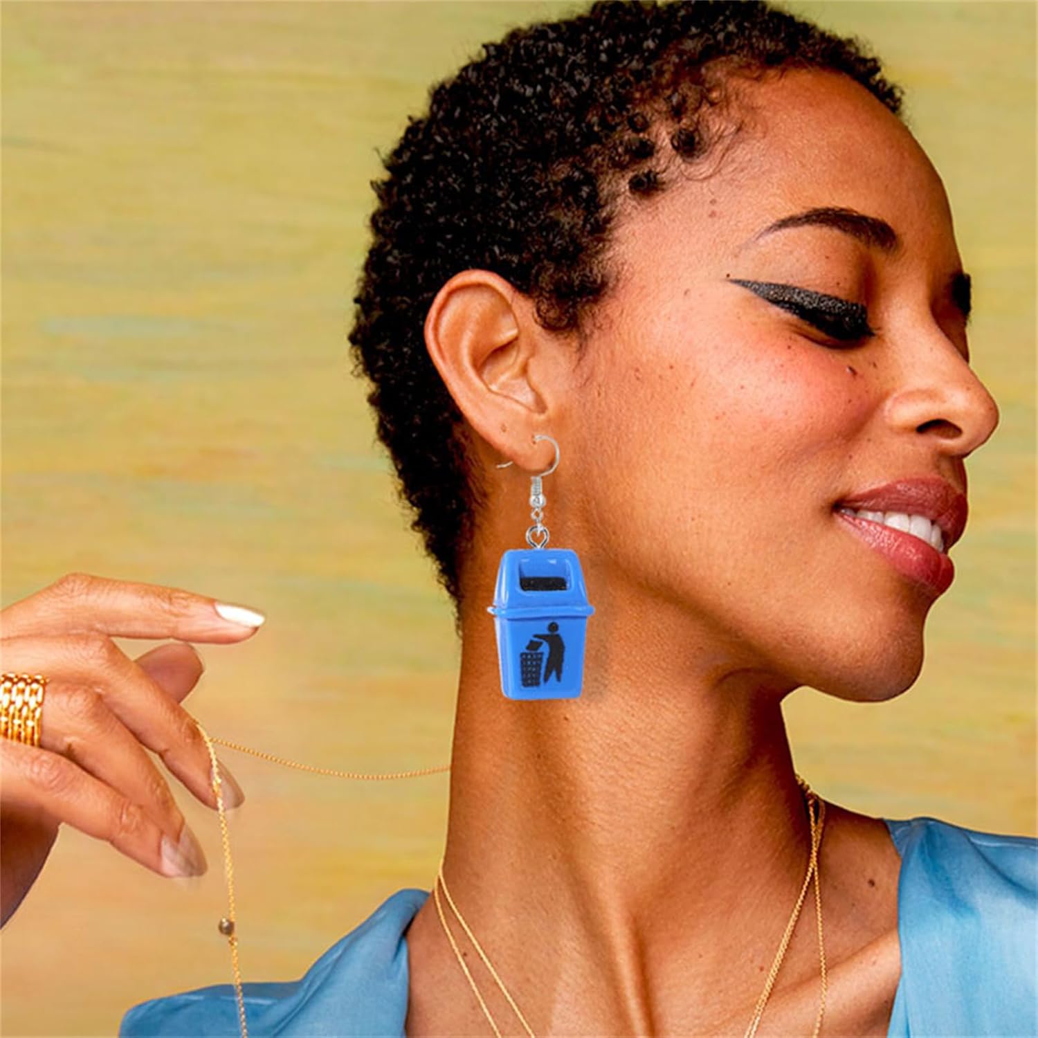 Trash Can Earrings for Women Creative Cute Funny Resin Toilet Bottle Dangle Earrings Handmade Kawaii Colorful Drop Earrings Jewelry Gifts - Image 3