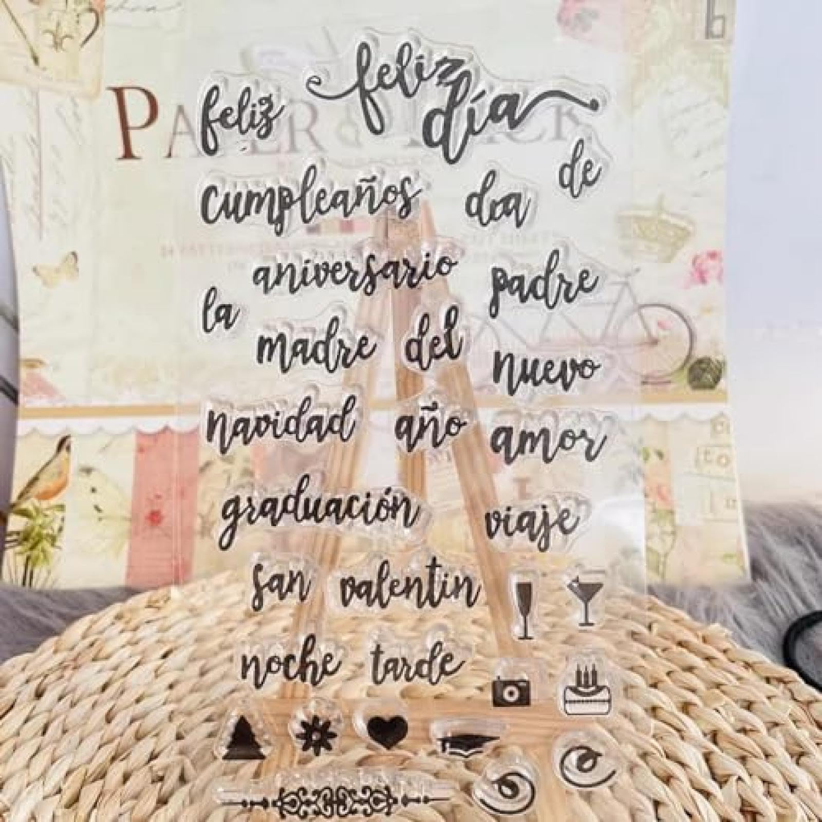 Sello de goma transparente de 6.3 x 3.54 pulgadas para hacer tarjetas, álbumes de recortes, decoración de álbumes de fotos, suministros para hacer tarjetas