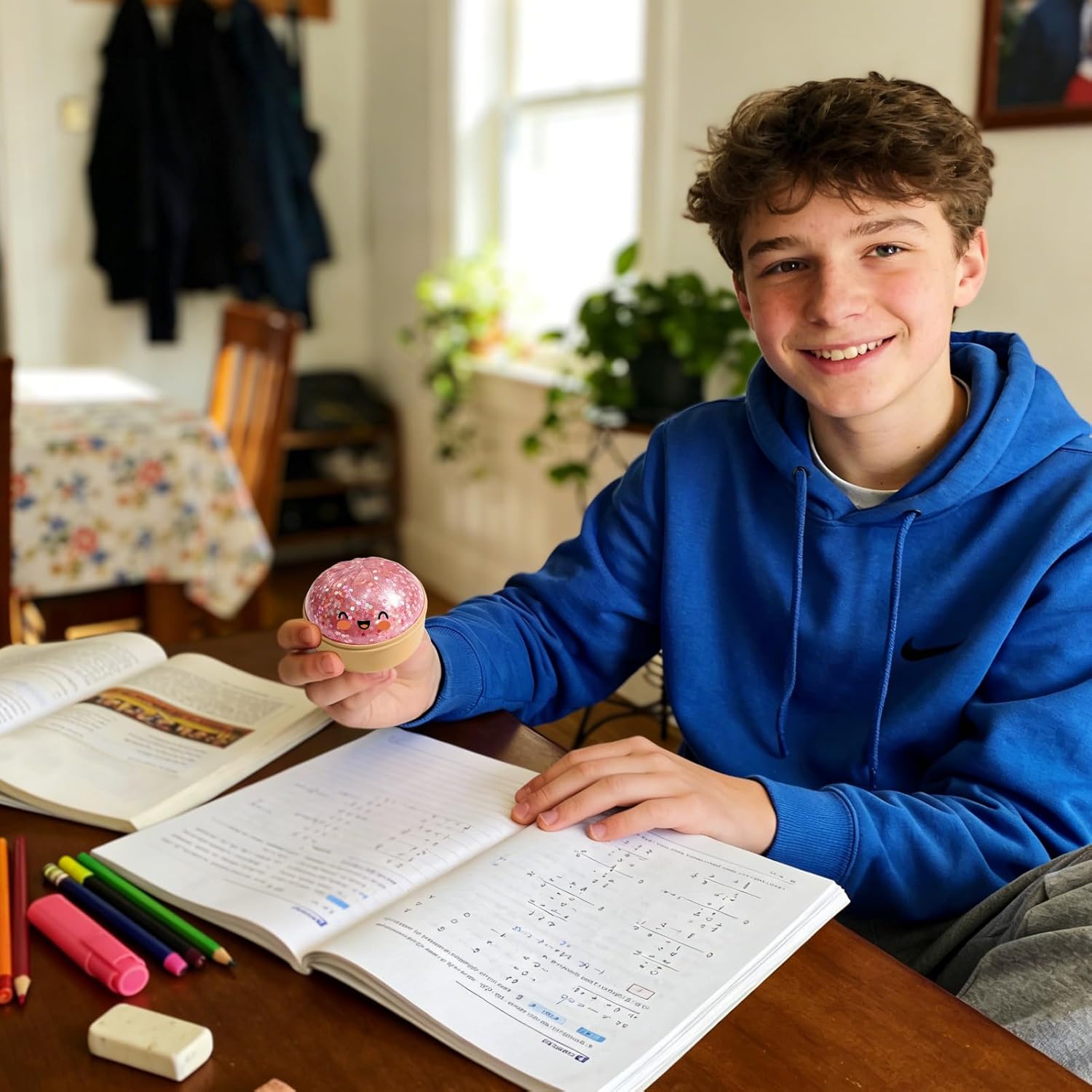 Glitter Dumpling, Glitter Cute Soft Dough Ball Rebound Fidget for Adults Women Men Christmas Stocking Stuffers Birthday Goodie Bag Fillers Holiday Home