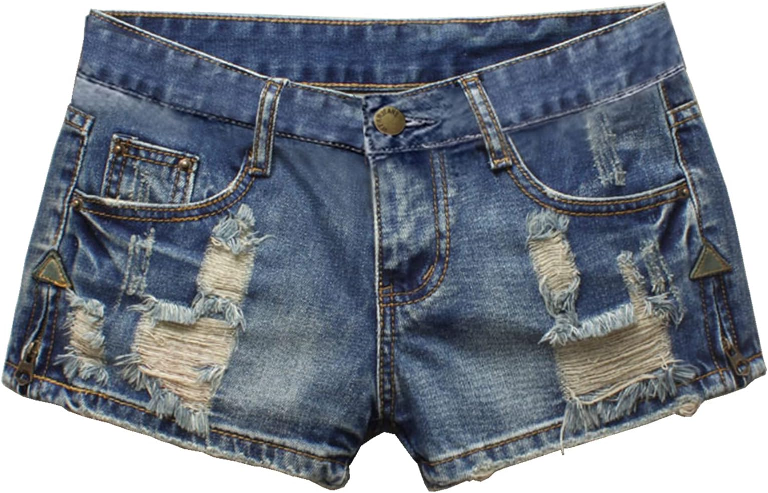 Women's Low Rise Summer Ripped Distressed Frayed Denim Shorts