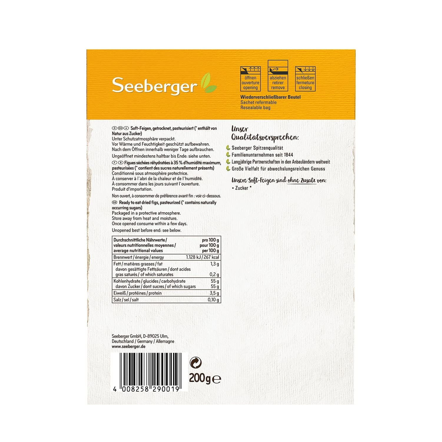 Seeberger Soft-Feigen, essfertig, getrocknet & pasteurisiert (13 x 200 g)