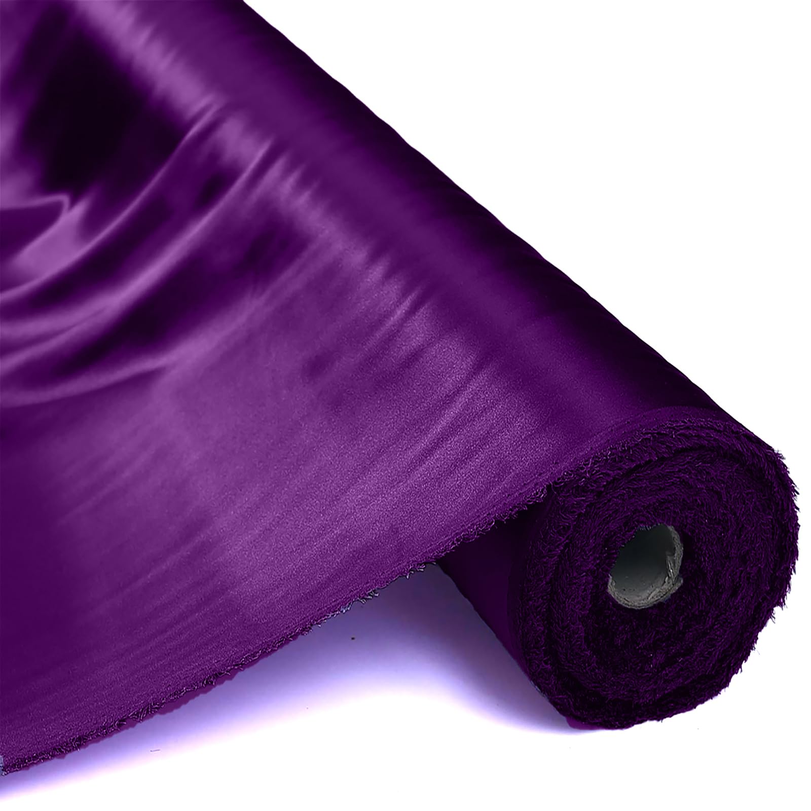 100% Pure Mulberry Silk Fabric 114cm Width 16m/m Charmeuse Stain Silk by 2 metre for Pajamas,Shirt or DIY Crafts(Grape Purple) — image 1