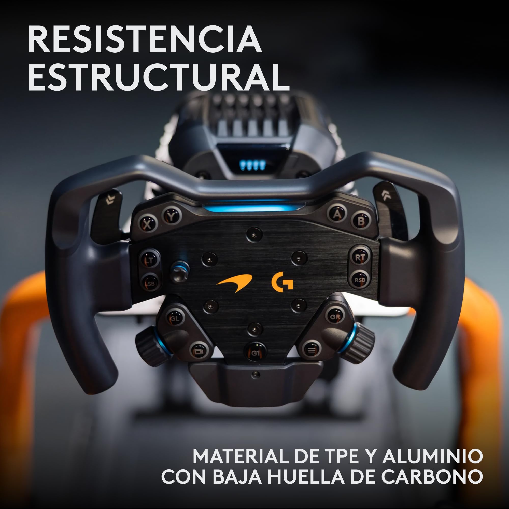 Logitech G RS Formula Wheel McLaren Racing Edition Volante de simulación de carreras para gaming, para PC, Xbox y PlayStation – Diseñado para usarse con RS Wheel Hub (RS50) - Negro