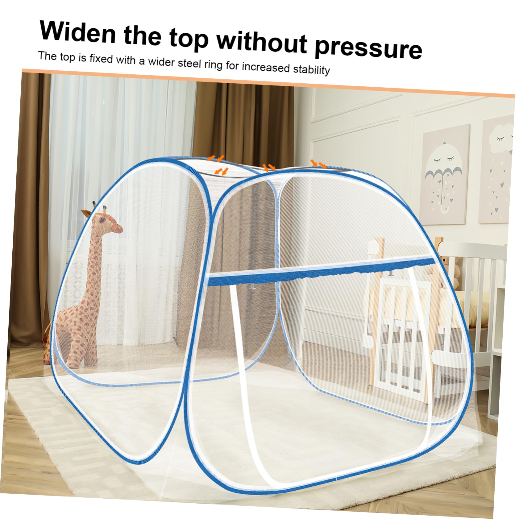 Tente Moustiquaire Pliable pour Lit Filet avec Ouverture Supérieure Large Facile à Installer Transporter