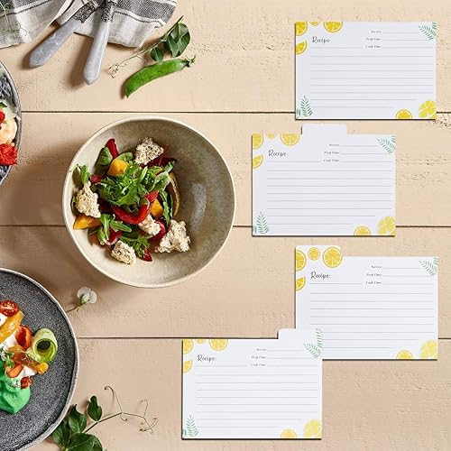 Miniatura 7 de WELLAND Wood Recipe Box with 4 x 6 Inches Cards, Phone Slot on the Top, Pull-out iPad Holder Stand, Card Dividers with Tap