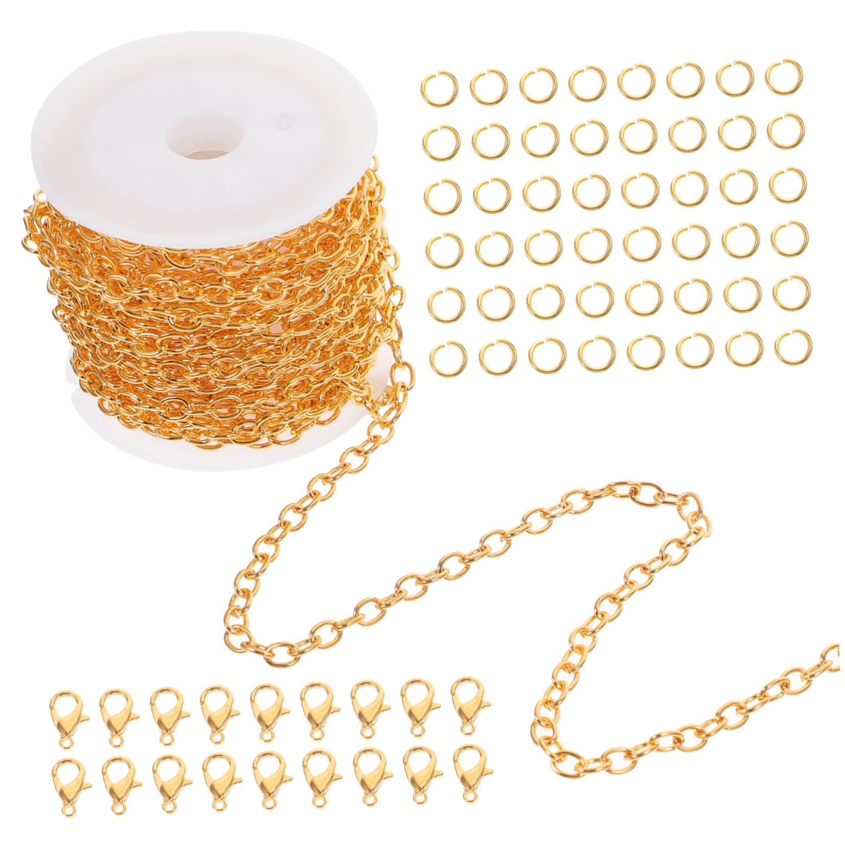SHINEOFI 4 Set Gioielli Fatti A Mano Catena Collana di Catene Catena A Mano Collana A Catena con Fibbie Catena per La Collana Catenacci per Fai da Te Braccialetto A Catena Produzione di