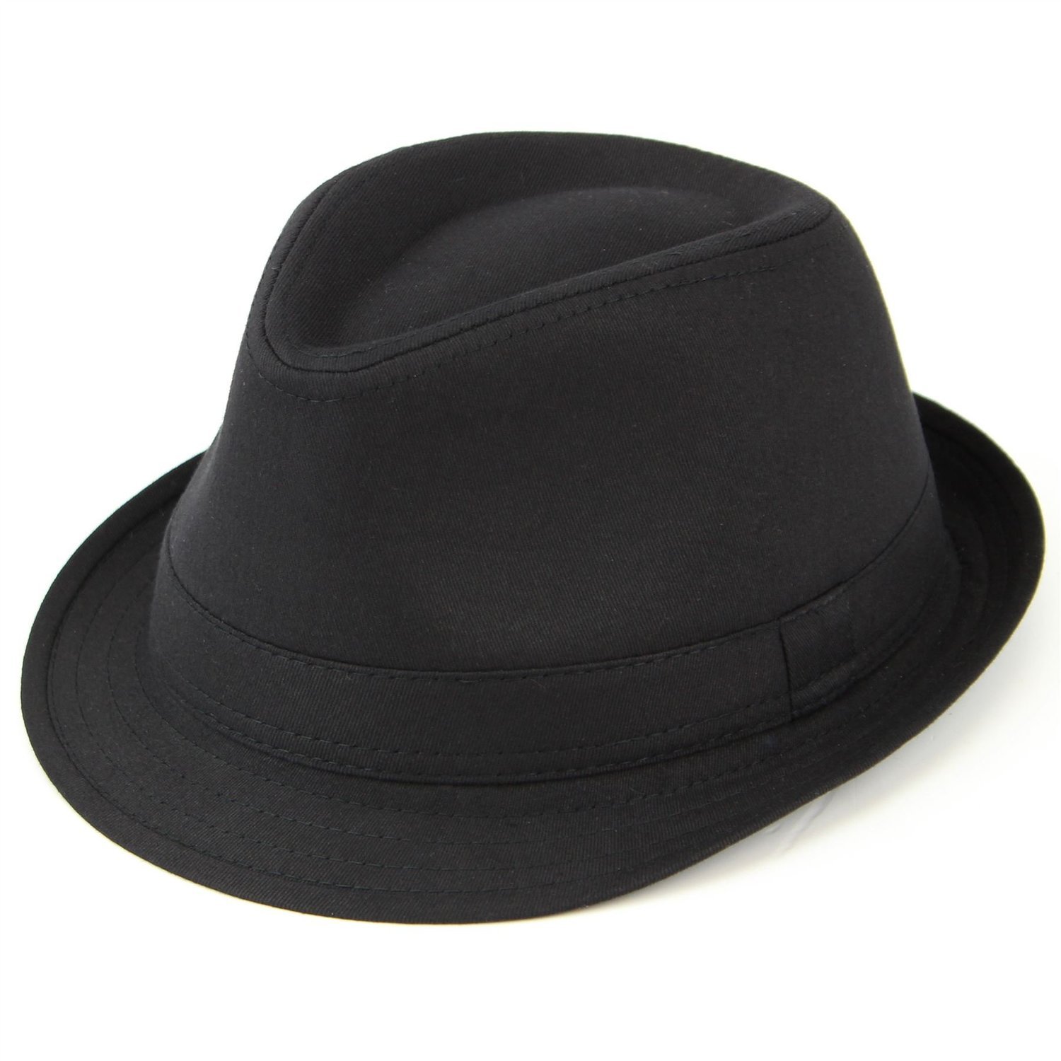 Hawkins Unisex Black Trendy Mens Womens Lightweight Cotton Trilby Hat With Band, 58Cm