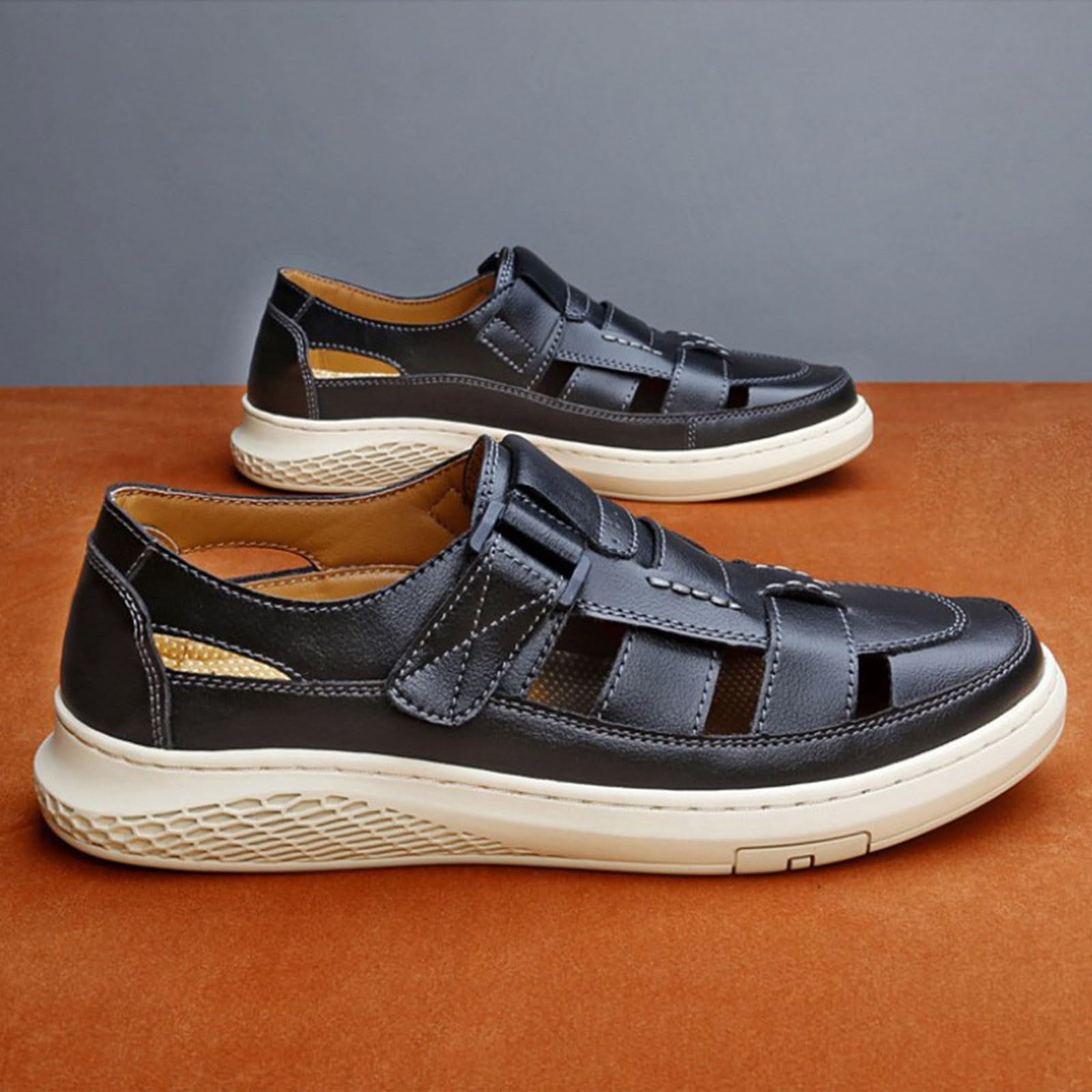 Scarpe basse ortopediche da uomo, casual, con plateau, scarpe estive, traspiranti, per il tempo libero, comode e leggere, sandali da trekking, per vacanze, spiaggia, scarpe estive