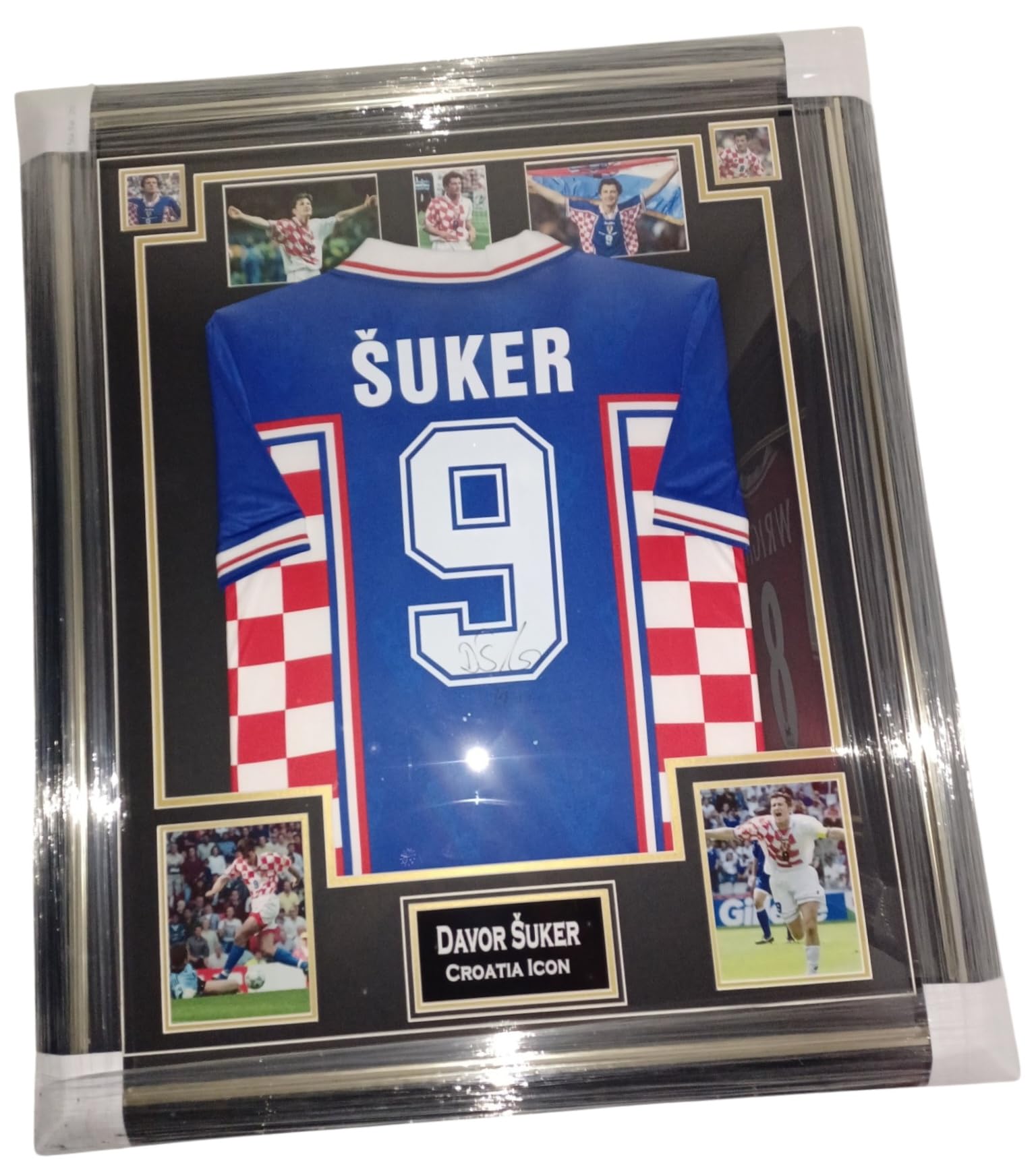 Davor Suker Signed Shirt LUXURY FRAMING and Certificate of Authentication