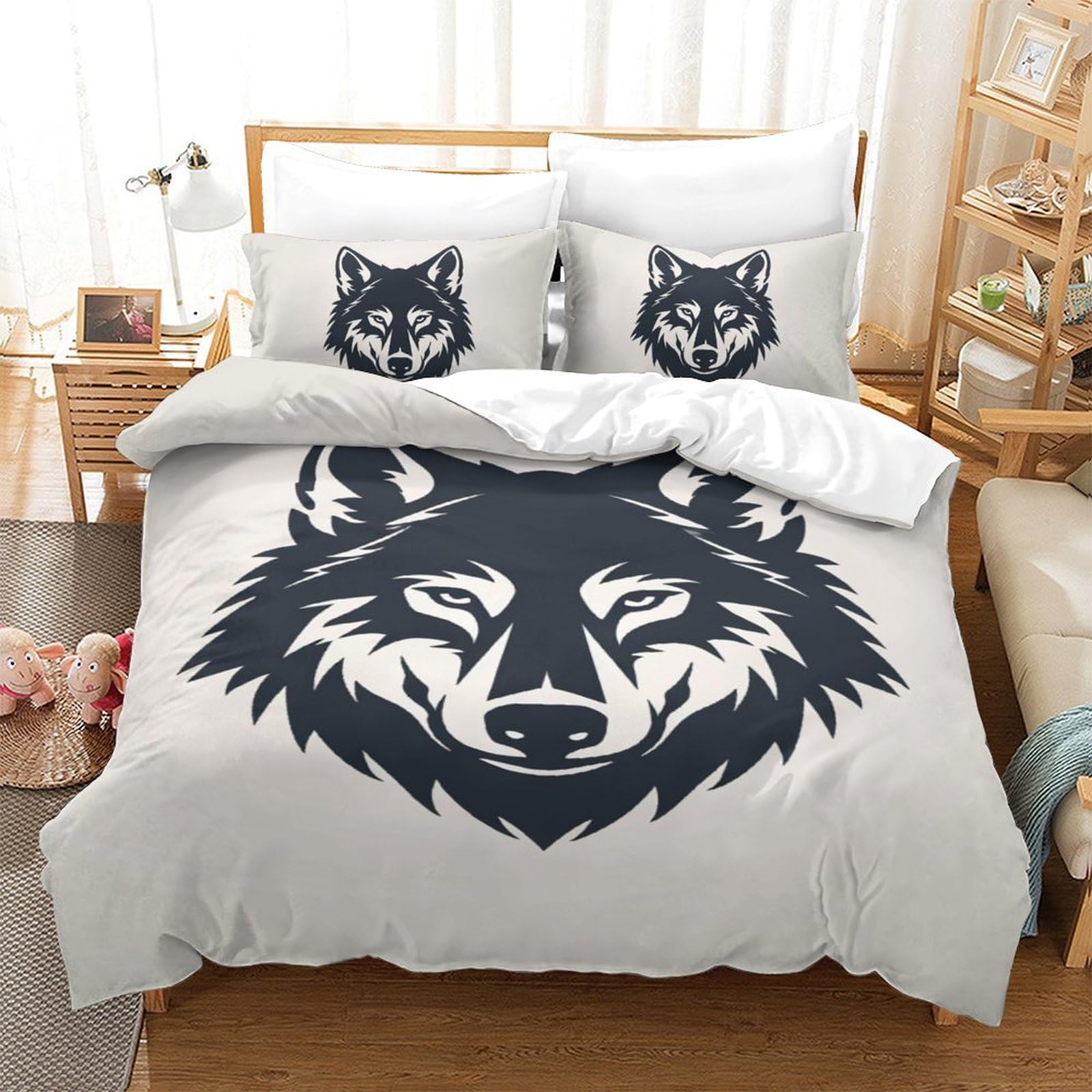 Housse de couette respirante Woolf 140x200 en microfibre douce anti-transpiration