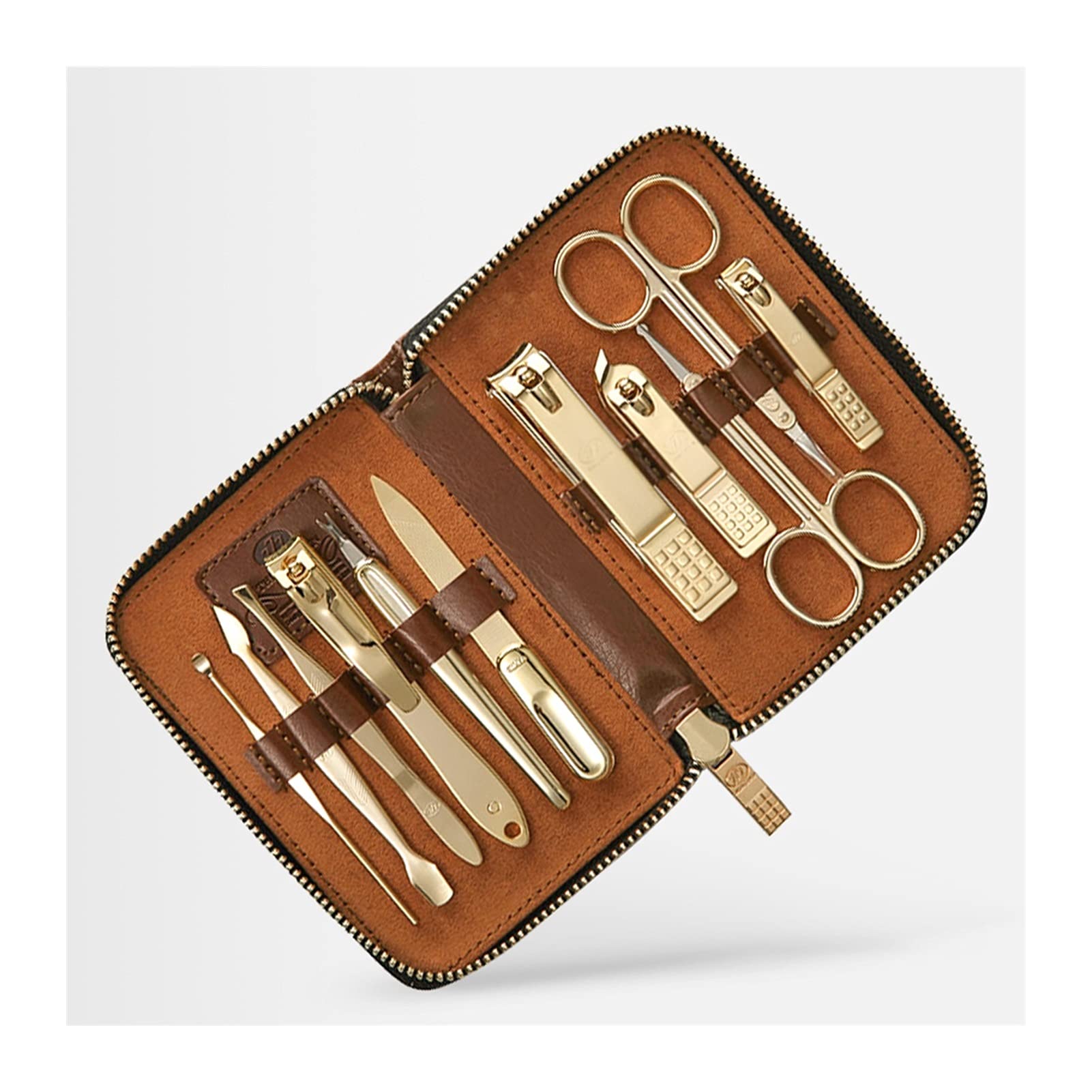 Zestaw do manicure Zestaw do manicure Obcinacz do paznokci Zestaw do pedicure - 11 sztuk Zestaw do manicure ze stali nierdzewnej Przenośne narzędzia do pielęgnacji paznokci ze skórzanym etui podróżnym
