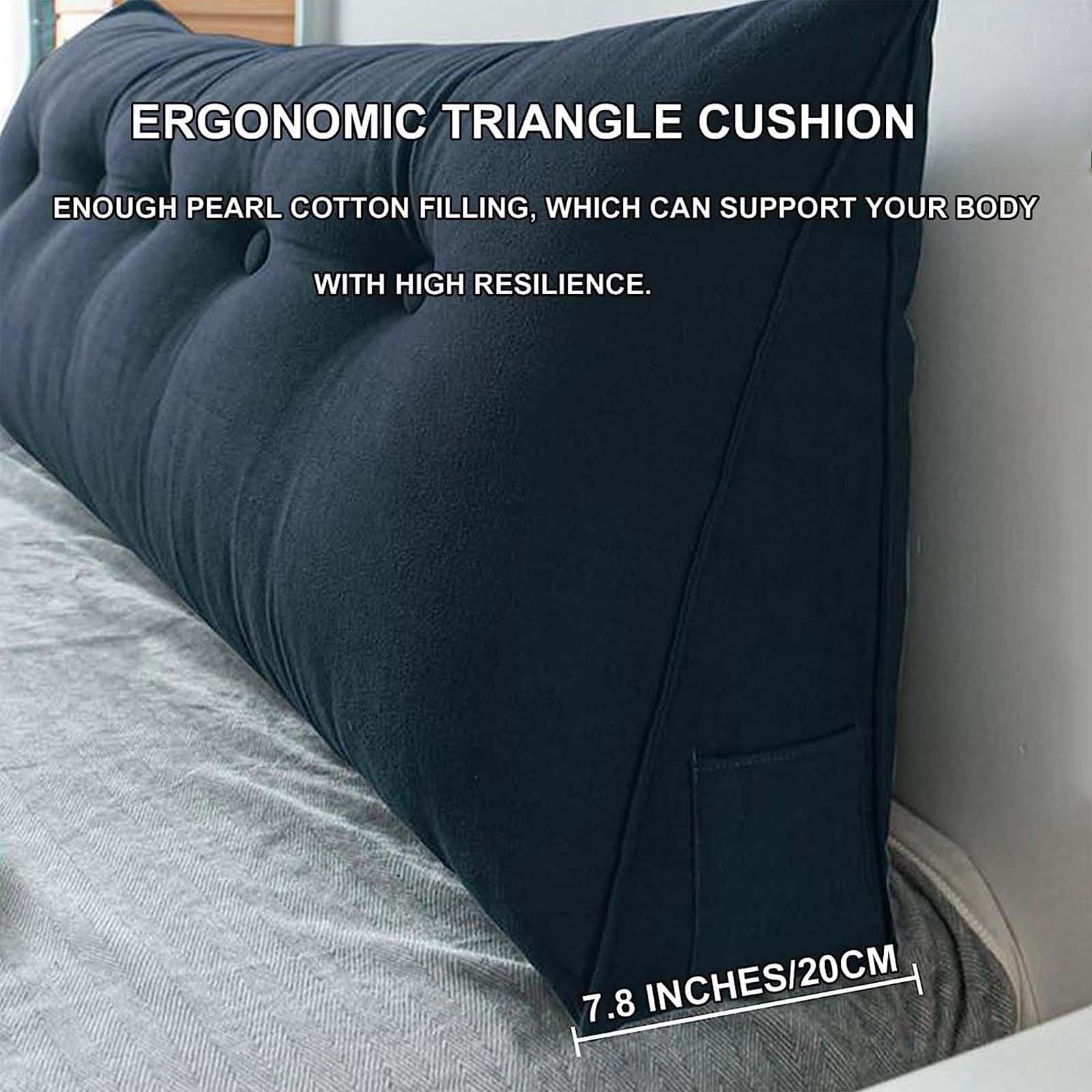 FJAUOQ Cuscino A Cuneo Triangolare Cuscino da Lettura Testiera Schienale Testiera Removibile Cuscino Lombare A Cuneo Sostegno Posizionamento Bolster per Camera Divano Letto,006,100x50cm