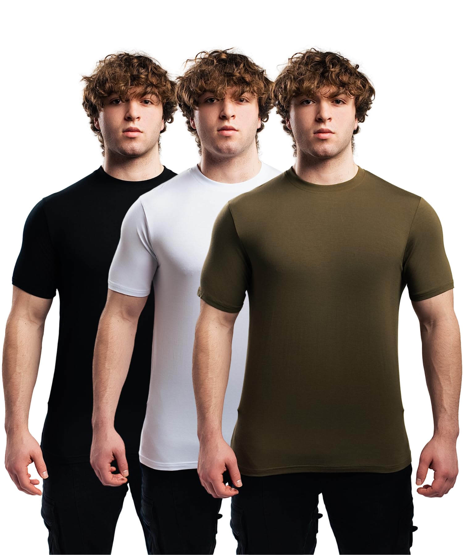 Ekko Mens Blank T-Shirts Fitted Scoop Neck Basic Shirt Apparel for Men Mens Shirts Lightweight Mens T-Shirts