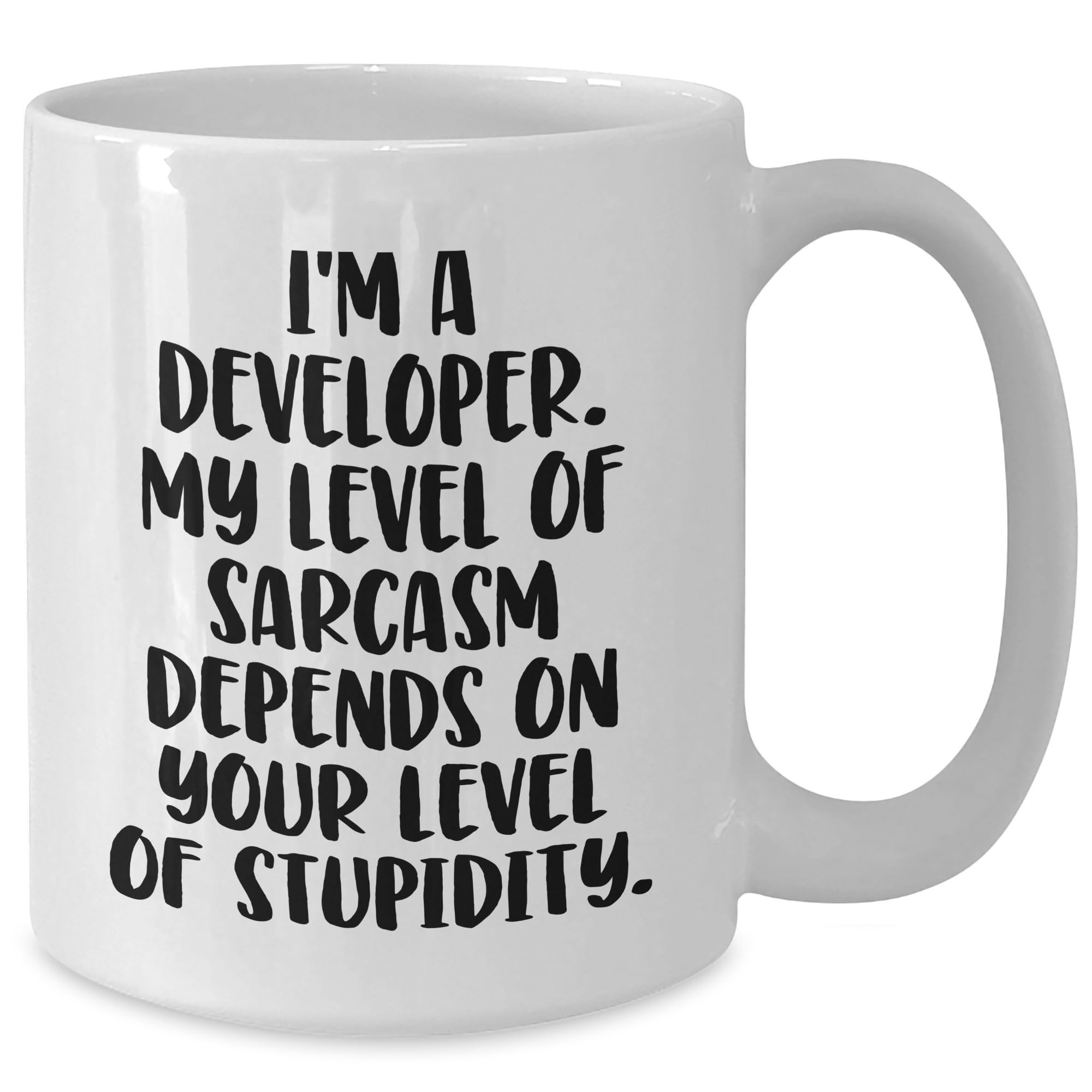 Developer Funny Mugs for Christmas Unique Gifts, Programmer Humor White Coffee Mug, Sarcastic Quote Gifts from Mom to Funny Developer Friend