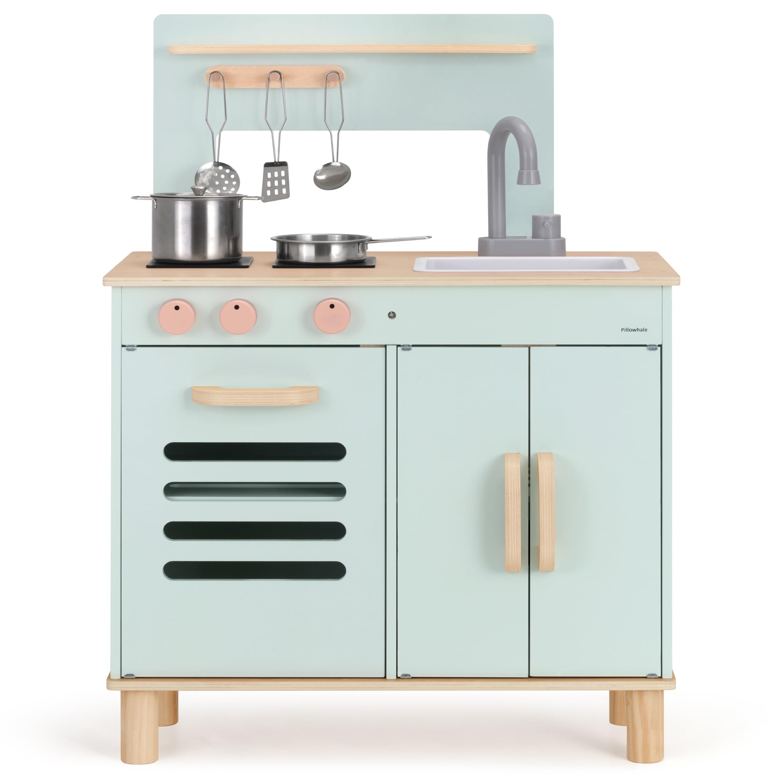 Amazon.com: Pillowhale Wooden Play Kitchen Set, Mint Green Stove