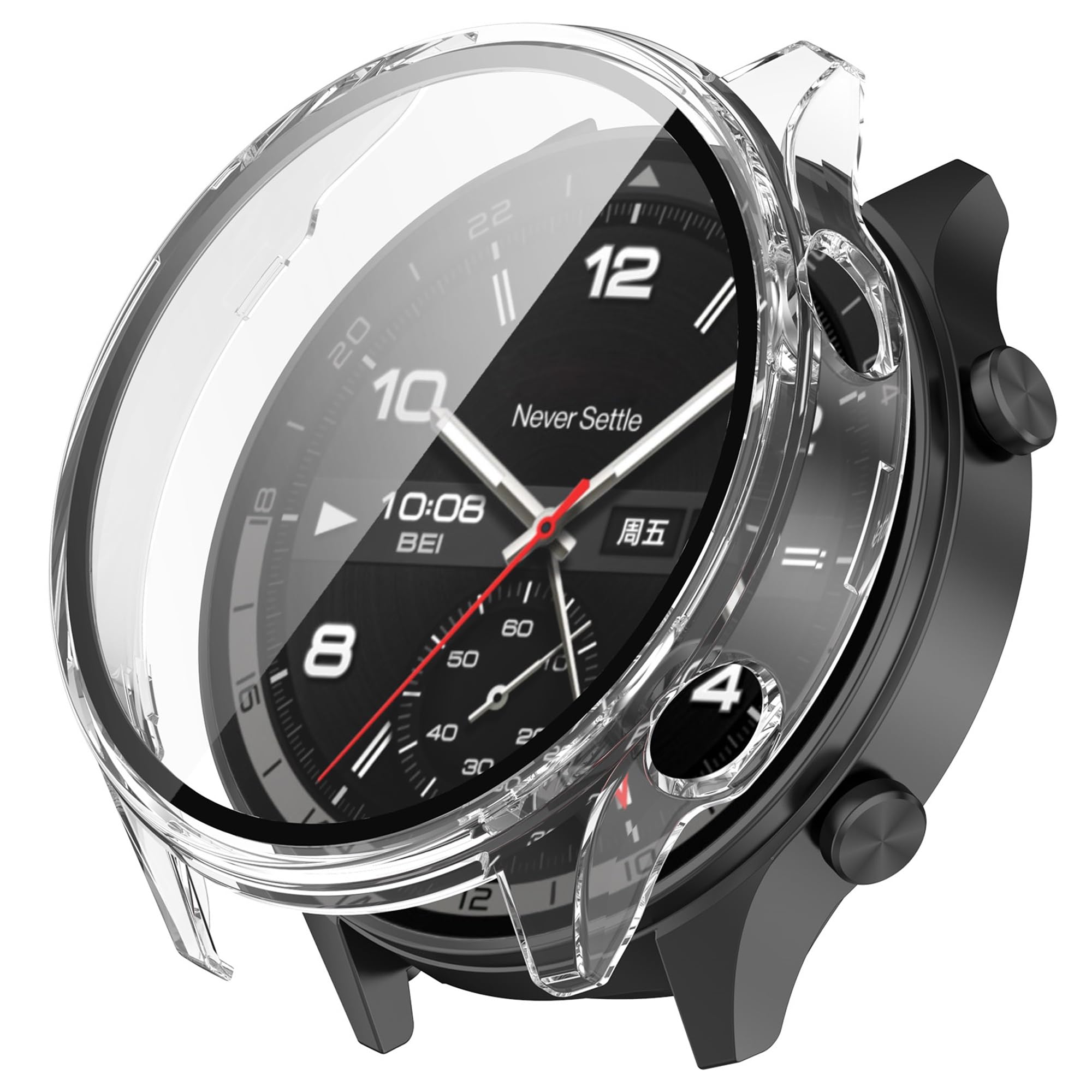 Wisely Shine Protective Slim Bumper Tempered Glass Case Cover Compatible with OnePlus Watch 2R, Luxury Black (B0DDL648GQ) Amazon Price History, Amazon Price Tracker