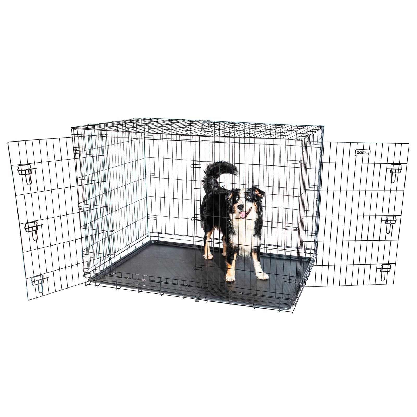 Hundetransportbox klappbar, Hundebox für mittelgroße Hunde 137x94x114cm, 2 Türen, herausnehmbares Tablett, für Innenbereich, 5 Jahre Garantie