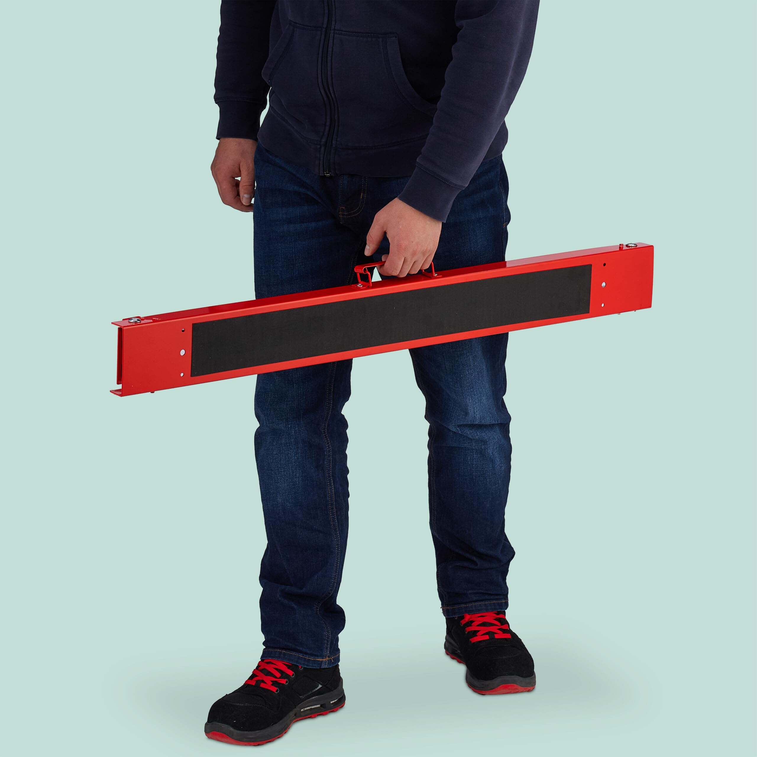 Relaxdays Tréteau de Travail, 2 pièces, Pliable, 100 kg, HxLxP : 78 x 100 x 49 cm, tréteau Polyvalent, Acier, Rouge/Noir