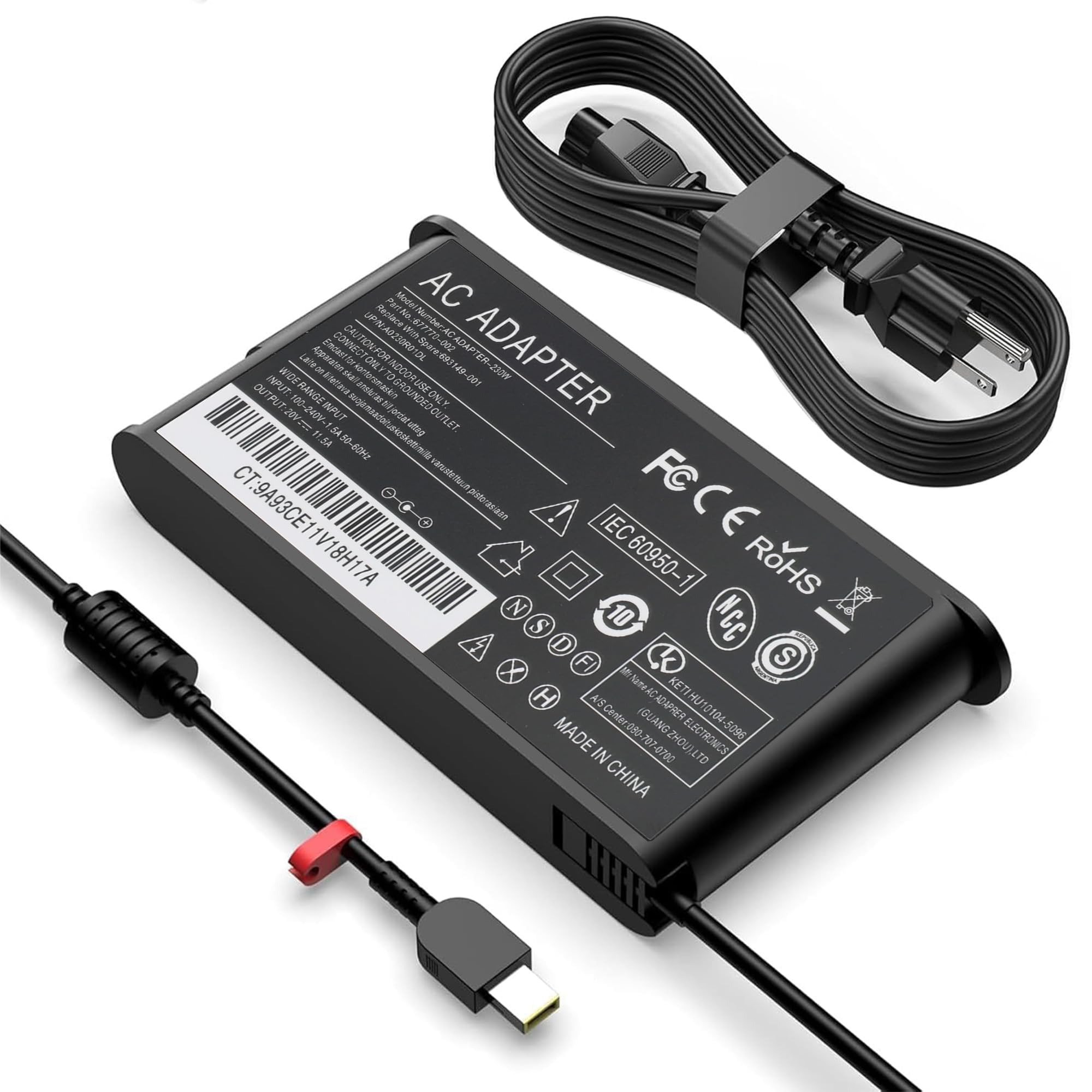 230W 20V Laptop Charger Compatible with Lenovo Legion Gaming Laptops | Legion 5 7 Y740 Y7000P Legion 5i Gen9 ThinkBook 16p Gen4 ThinkPad P16 P73 P/N: ADL230NLC3A ADL230SCC3A ADL230NDC3A SA10R16890 Black
