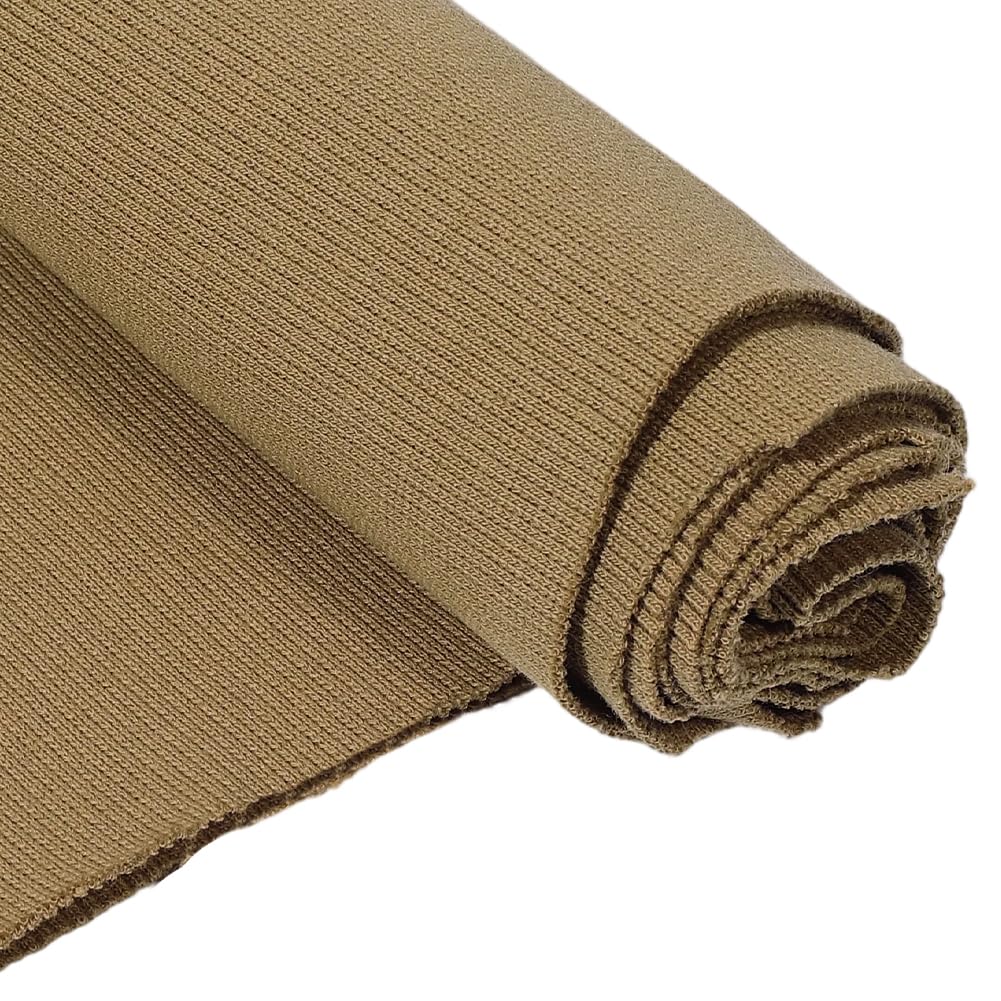 PH PandaHall Ribbing Fabric Stretch Knit Waistband Fabric 120x50cm Cuffs Ribbing Fabrics Elastic Ribbed Fabrics for Sewing Material Clothing Collar Hoodies Neckbands Jacket, Khaki