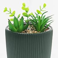 Vista 7 de Earnest Living Difusor de aceite esencial de cerámica para plantas suculentas artificiales en maceta, 3.4fl oz para aceites esenciales de lavanda