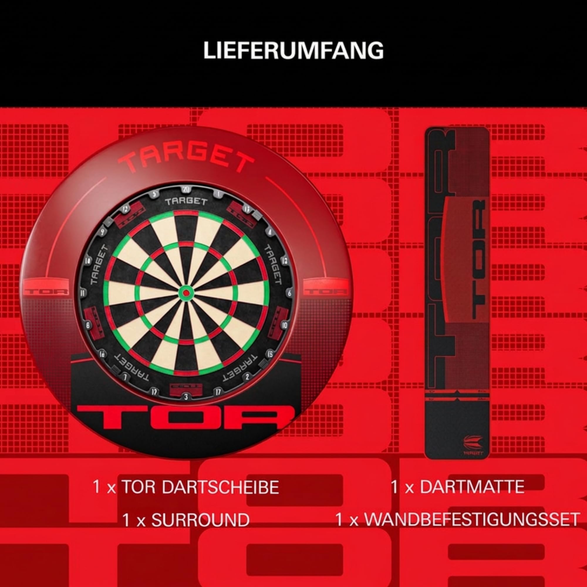 Target Darts Tor Ultimate Home Set: Dartboard, Umrandung & Dartmatte