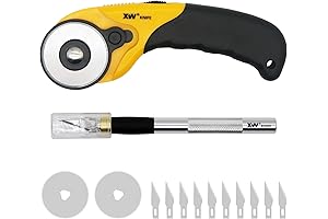 XW Hobby Knife Set -Craftsman Companion: 45mm SKS-7 Rotary Leather Cutter and Precision Knife Set